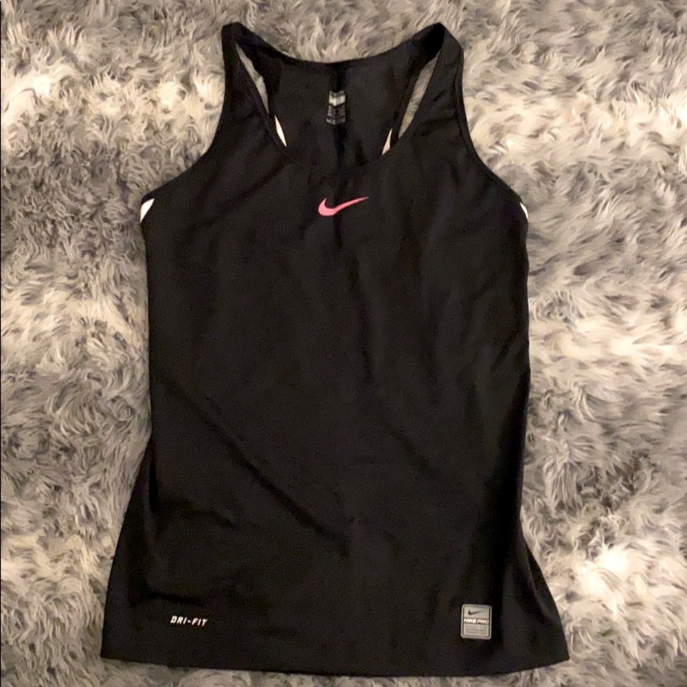 Nike Pro Dri Fit running Tank, back/pink, small
